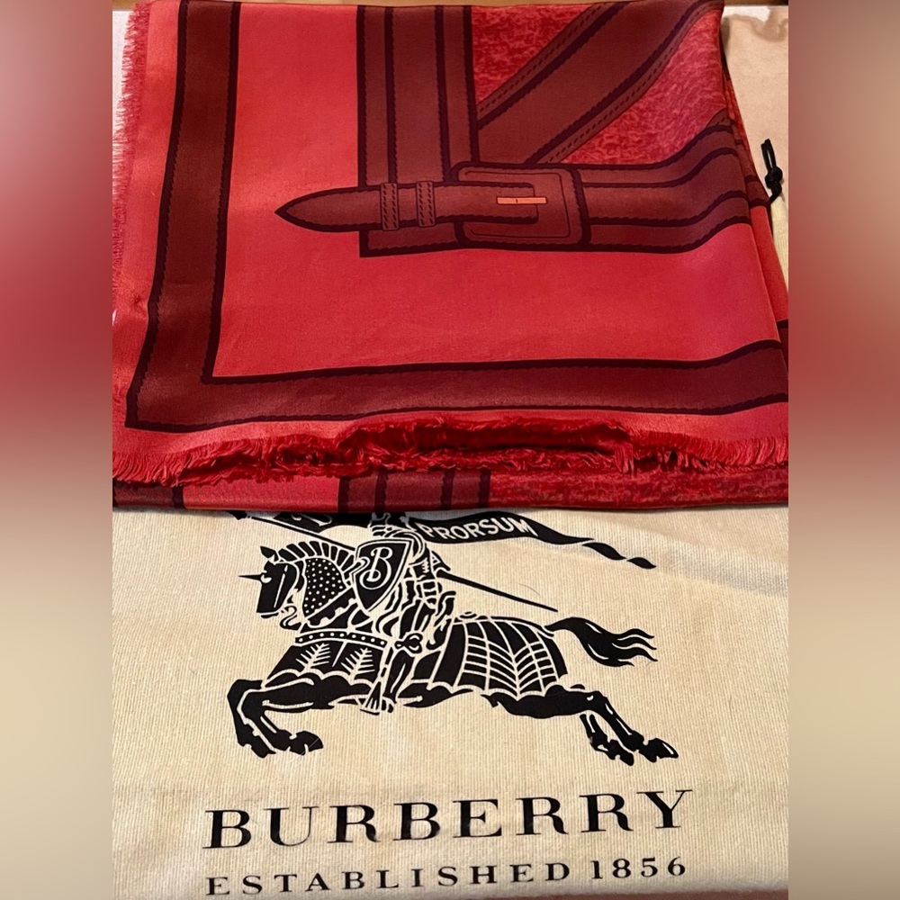 Authentic Burberry Silk Buckle Scarf